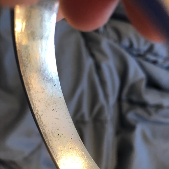 Pre-loved lime green with palm trees hinged bangle bracelet. - Picture 8 of 9